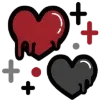 Эмодзи Dark Black Red Mixed