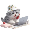 Эмодзи Котик в шляпе ананасе