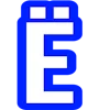 Эмодзи Синий шрифт