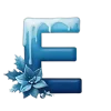 Эмодзи синий новогодний шрифт
