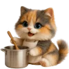 Эмодзи Трехцветный котик
