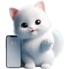 Эмодзи Белая котька