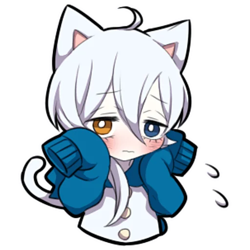 Эмодзи Белый котёнок ч.1