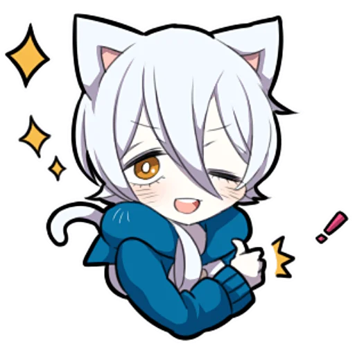 Эмодзи Белый котёнок ч.1
