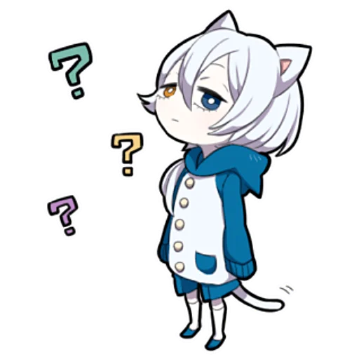 Эмодзи Белый котёнок ч.1