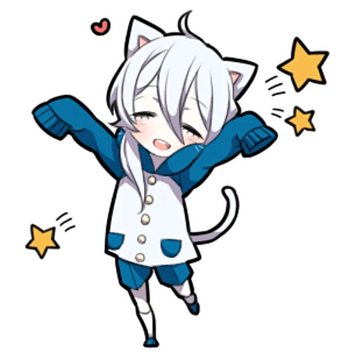 Эмодзи Белый котёнок ч.1