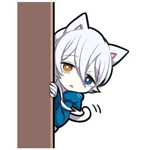 Эмодзи Белый котёнок ч.1
