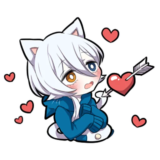 Эмодзи Белый котёнок ч.1