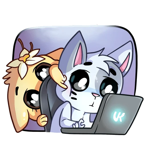 Эмодзи Бисквит и Ванилька без надписей