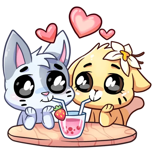 Эмодзи Бисквит и Ванилька без надписей