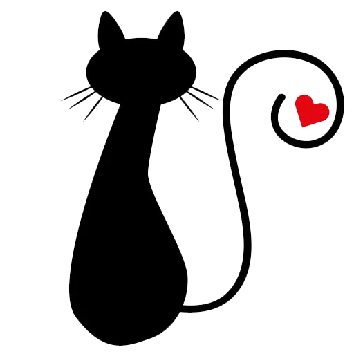 Эмодзи Black Love Cat