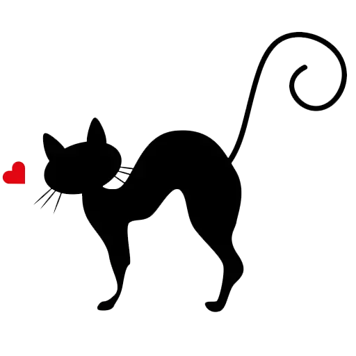 Эмодзи Black Love Cat