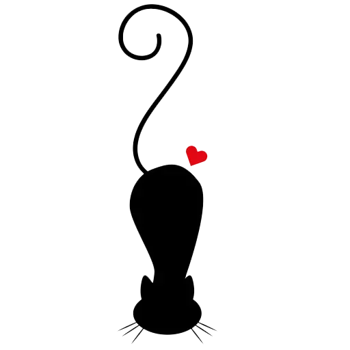 Эмодзи Black Love Cat