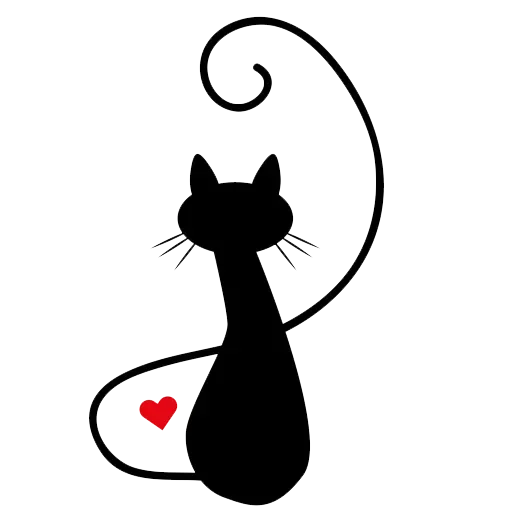 Эмодзи Black Love Cat