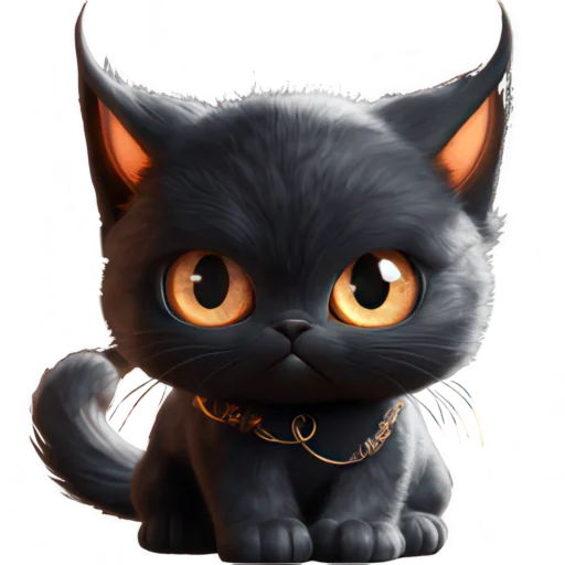 Эмодзи Черный котенок