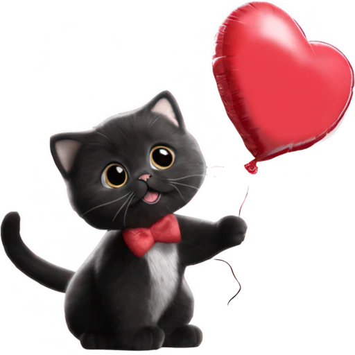 Эмодзи Черный котенок