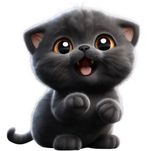 Эмодзи Черный котенок