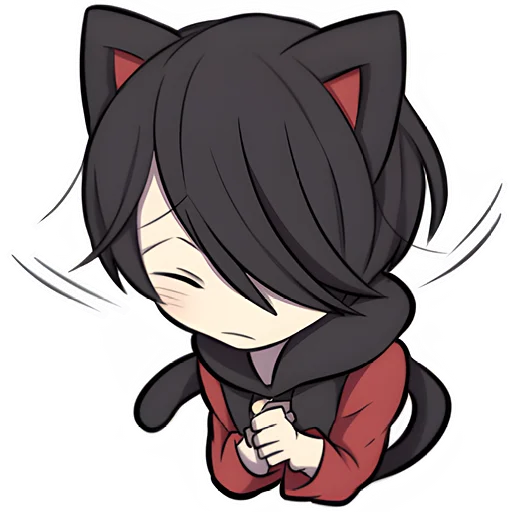 Эмодзи Черный котенок