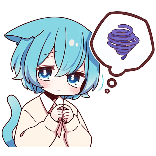 Эмодзи Голубой котик 2