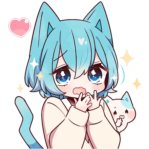 Эмодзи Голубой котик 2