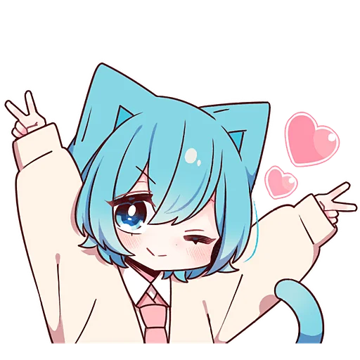 Эмодзи Голубой котик 2