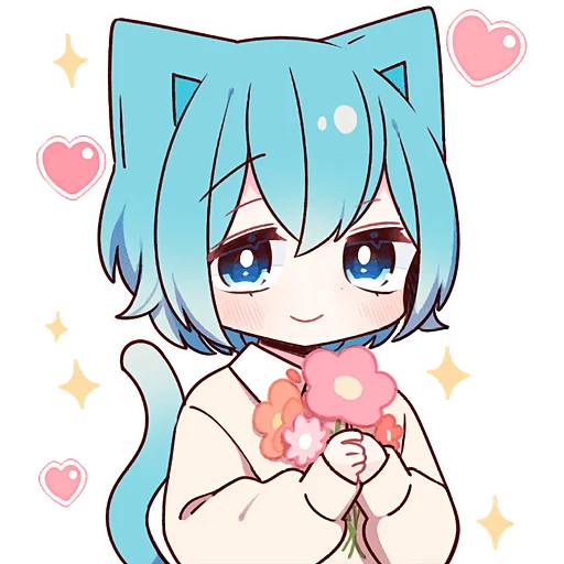 Эмодзи Голубой котик 2