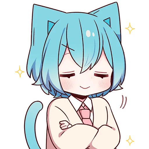 Эмодзи Голубой котик 2