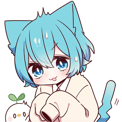 Эмодзи Голубой котик 2