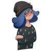 Эмодзи Blue hair girl