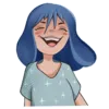 Эмодзи Blue hair girl