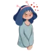 Эмодзи Blue hair girl