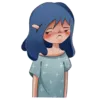 Эмодзи Blue hair girl