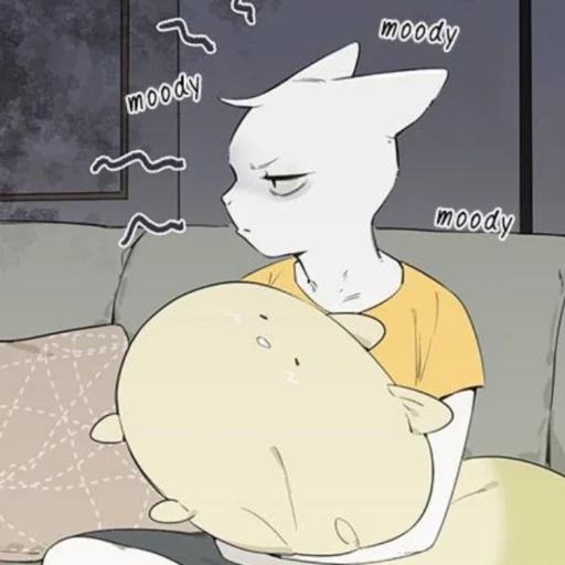 Эмодзи Wolf Butler And His Cat Master