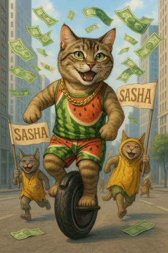 Эмодзи Cat And Watermelon