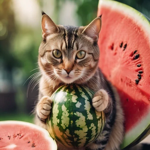 Эмодзи Cat And Watermelon