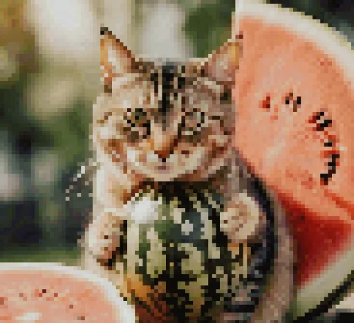Эмодзи Cat And Watermelon