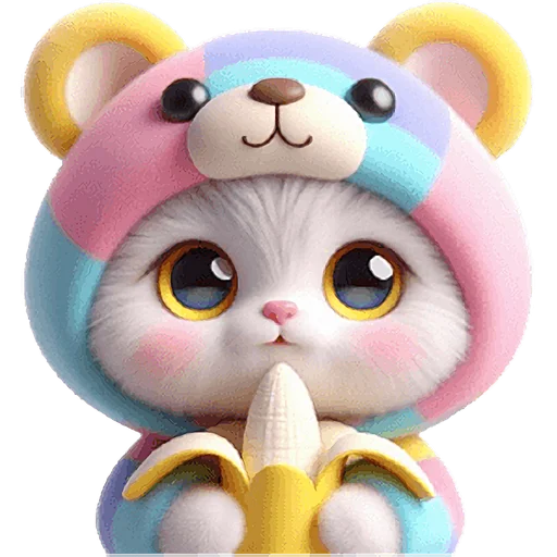 Эмодзи Радужный мяу мишка