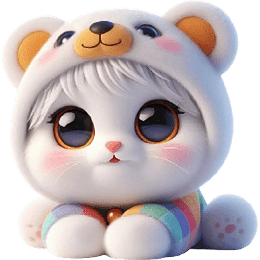 Эмодзи Радужный мяу мишка