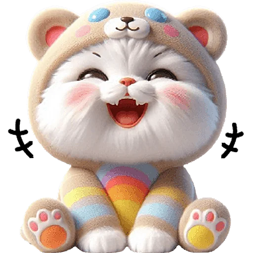 Эмодзи Радужный мяу мишка