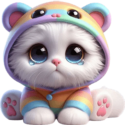 Эмодзи Радужный мяу мишка