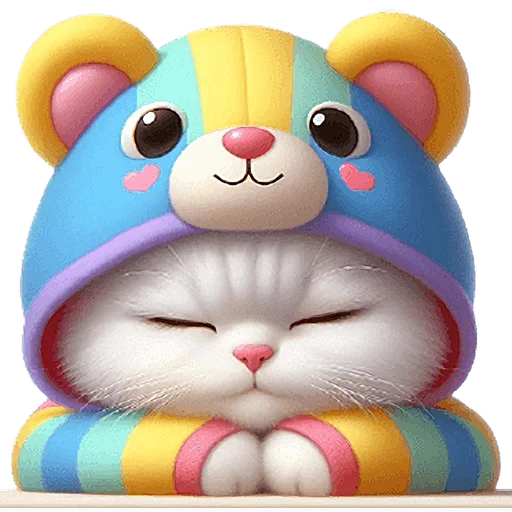 Эмодзи Радужный мяу мишка