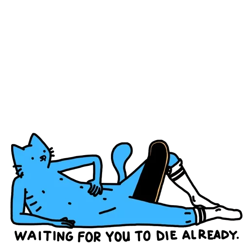 Эмодзи Cat absolutelly blue
