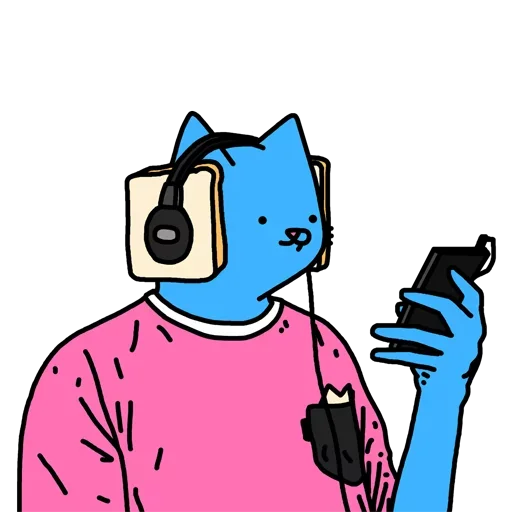 Эмодзи Cat absolutelly blue