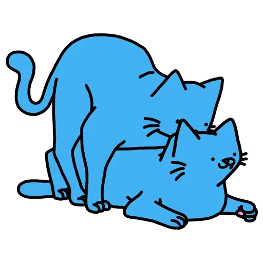 Эмодзи Cat absolutelly blue