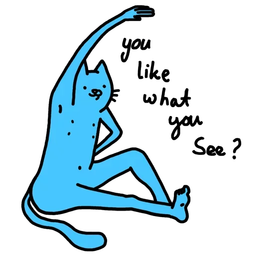 Эмодзи Cat absolutelly blue