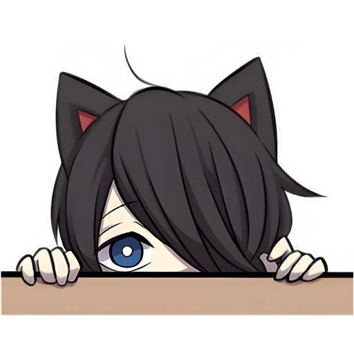 Эмодзи Черный котенок 2