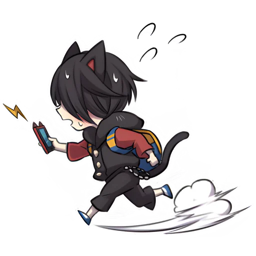 Эмодзи Черный котенок 2