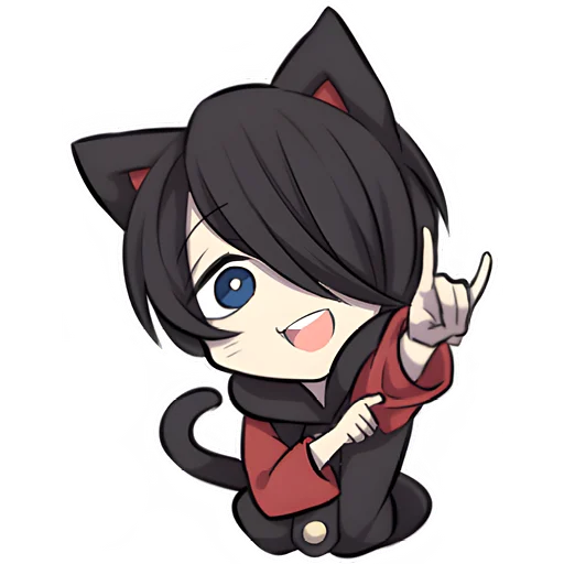 Эмодзи Черный котенок 2