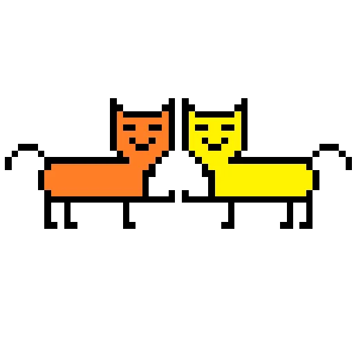 Эмодзи Color pixel cats