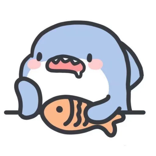 Эмодзи cute shark